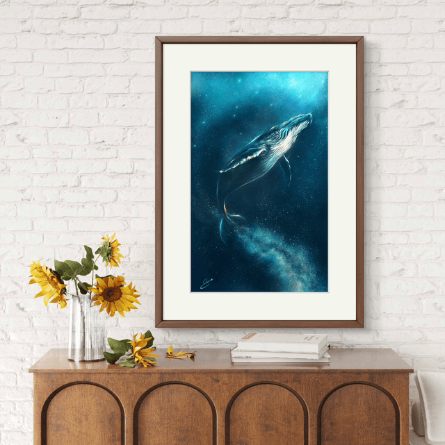 Tirage D’art baleine « mère des étoiles »