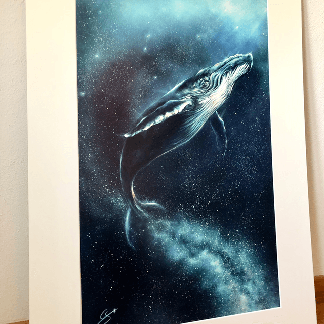 Tirage D’art baleine « mère des étoiles »