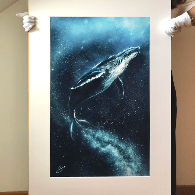 Tirage D’art baleine « mère des étoiles »