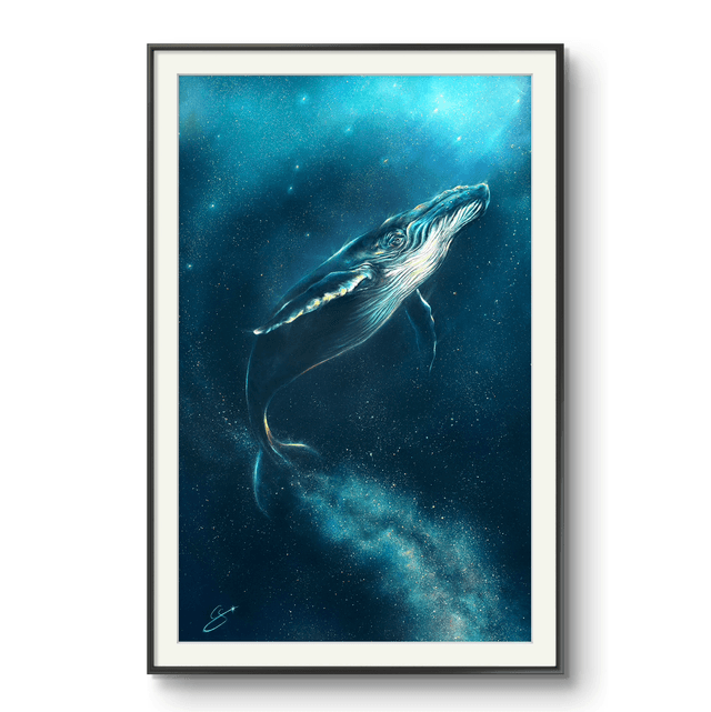 Tirage D’art baleine « mère des étoiles »